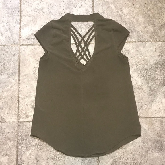 GUESS - dark & pale olive green blouse - Picture 3 of 7